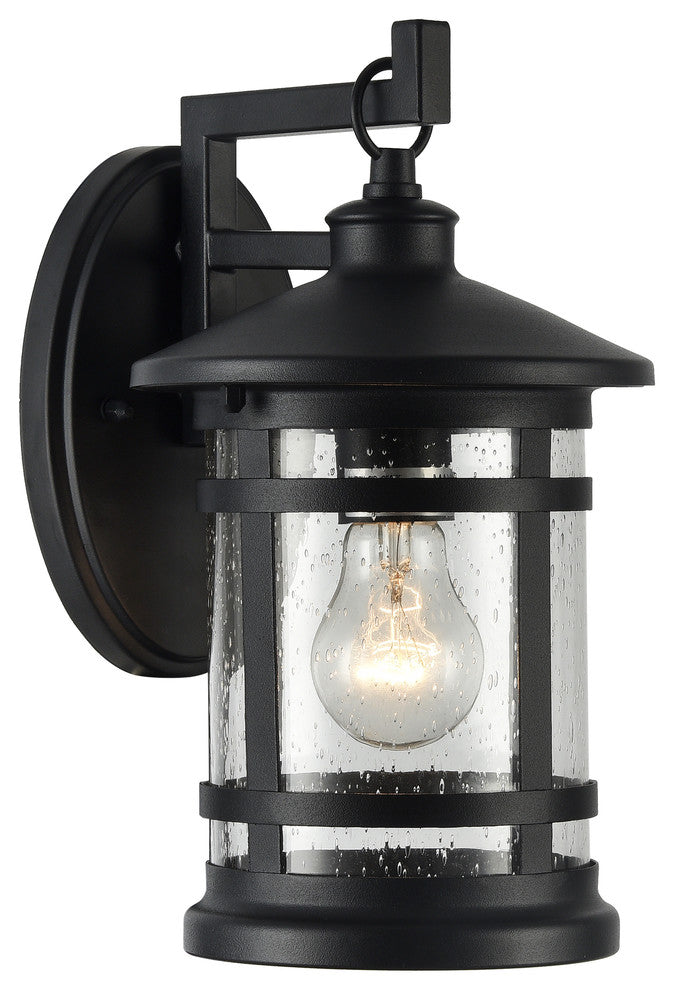 Chloe Lighting Abbington Transitional 1 Light Outdoor Wall Sconce, Black