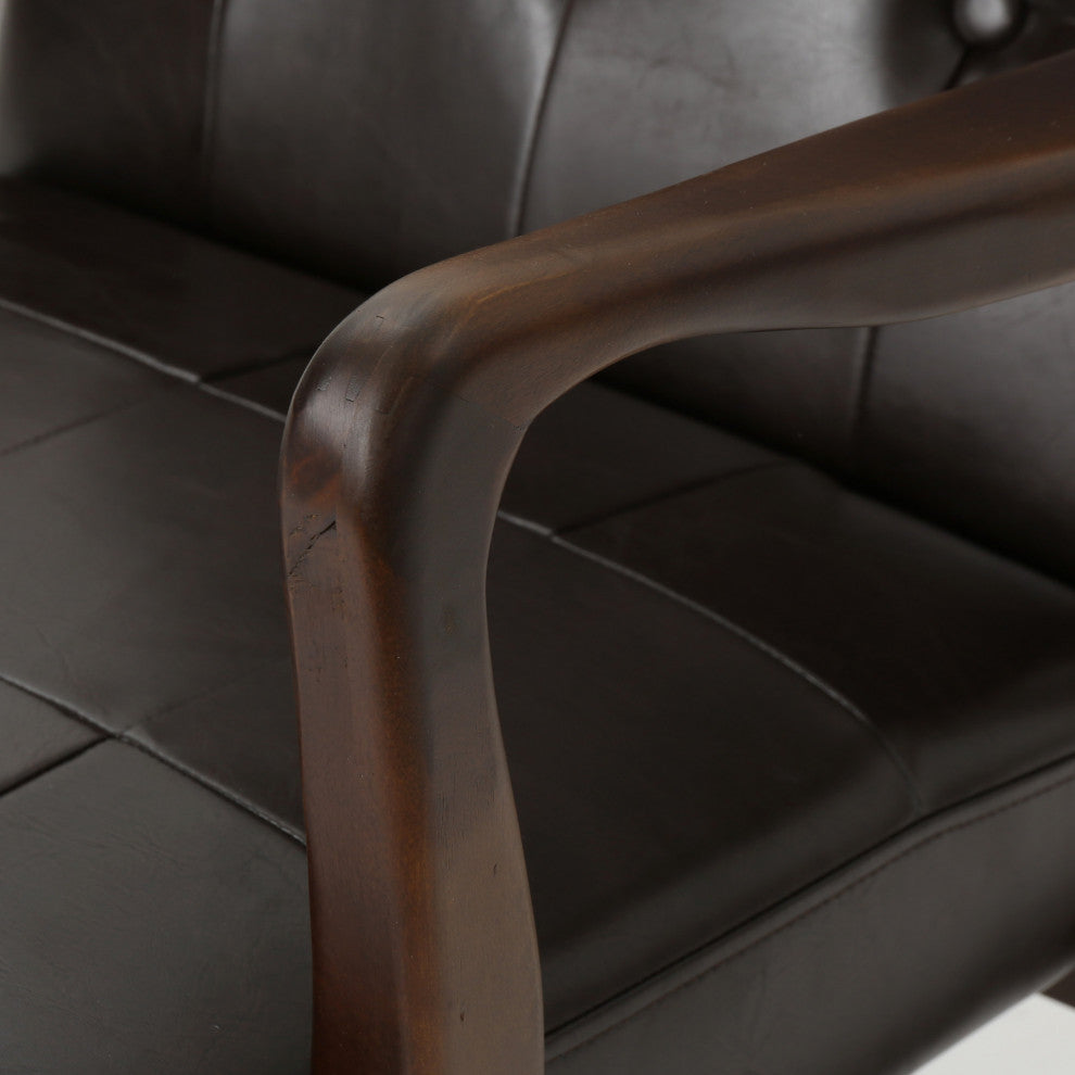 GDF Studio Callisto Mid Century Modern Fabric Club Chair, Brown