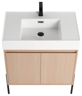 Fine Fixtures Crownpoint Bathroom Vanity, White Oak, 30", White