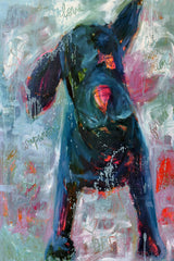 "Funky Pup" Painting Print on Wrapped Canvas, 30"x45"