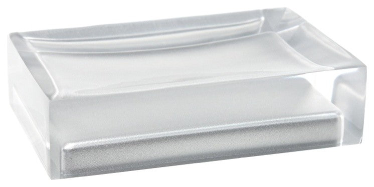 Decorative Square Soap Holder, Silver