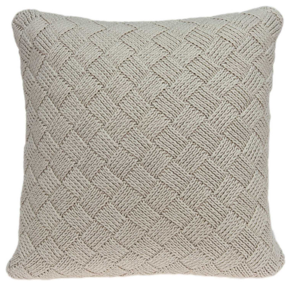 20" X 7" X 20" Charming Transitional Beige Accent Pillow Cover With Poly Insert