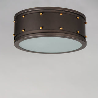 Maxim 25160 Trestle 2 Light 13"W Flush Mount Drum Ceiling Fixture - Oil Rubbed