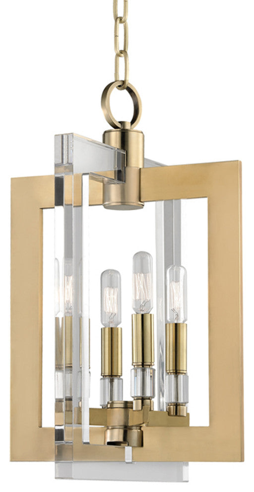 Wellington 4-Light, Pendant, Aged Brass