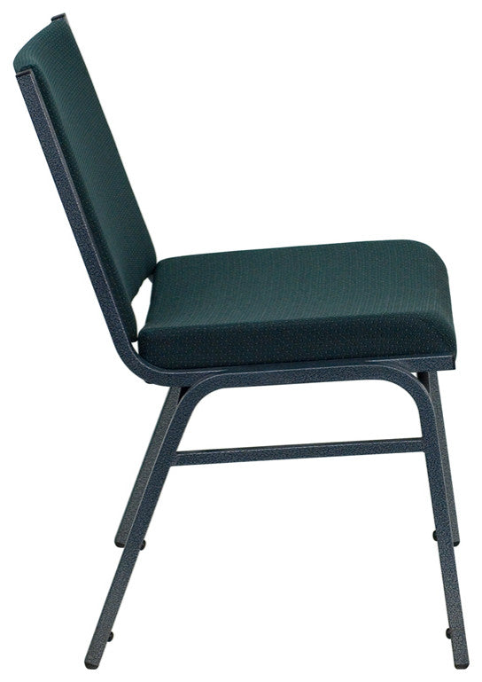 Hercules Series Heavy Duty Green Patterned Fabric Stack Chair