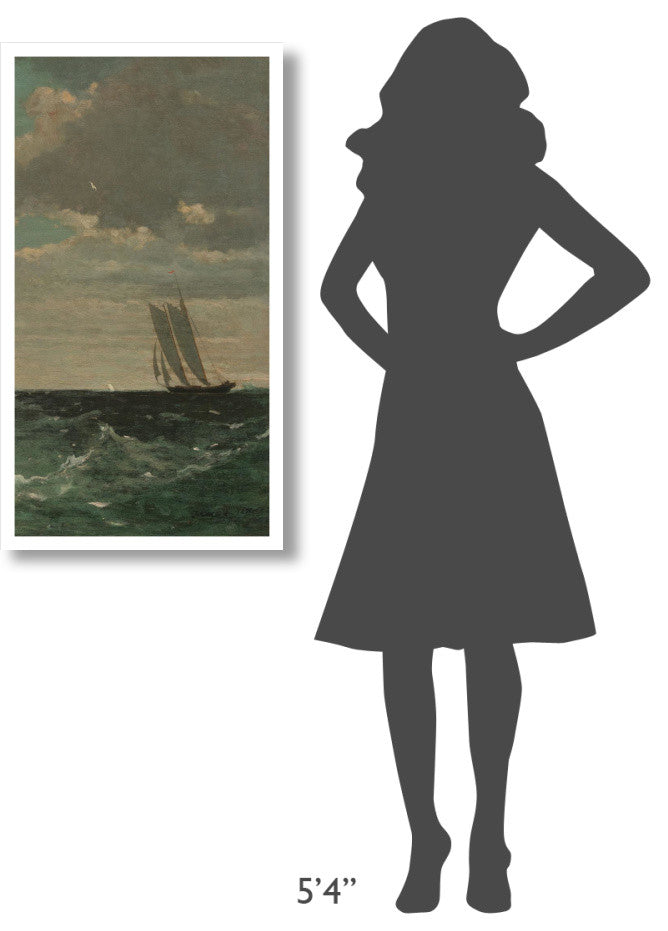 "Breezing Up (right)" Digital Paper Print by Winslow Homer, 21"x38"