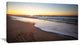 Seashore under Fiery Sunset Sky, Modern Seashore Canvas Art, 32"x16"