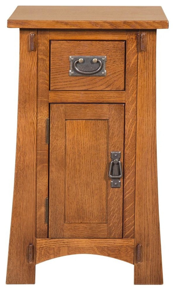Mission Quarter Sawn Oak Tapered Leg Narrow Nightstand