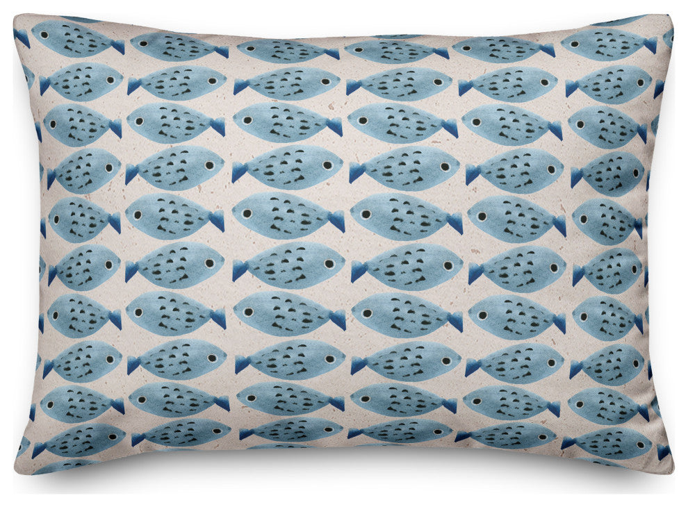 Multi Swim Fish 2 14x20 Spun Poly Pillow