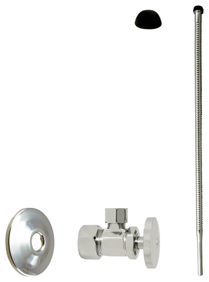 Supply Kit - 5/8" Od X 3/8" Od X 20" Corrugated In Polished Chrome, Polished Nickel