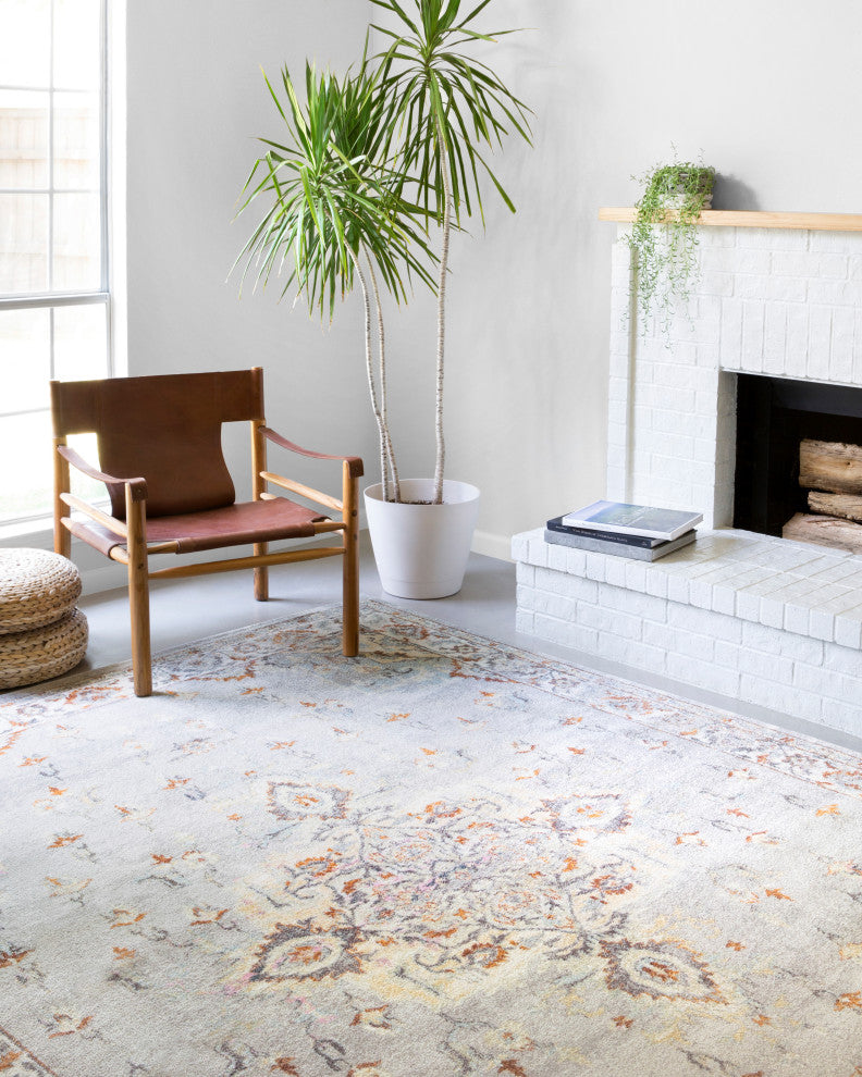 Clara Rug, Gray and Ivory, 2'5"x7'7"