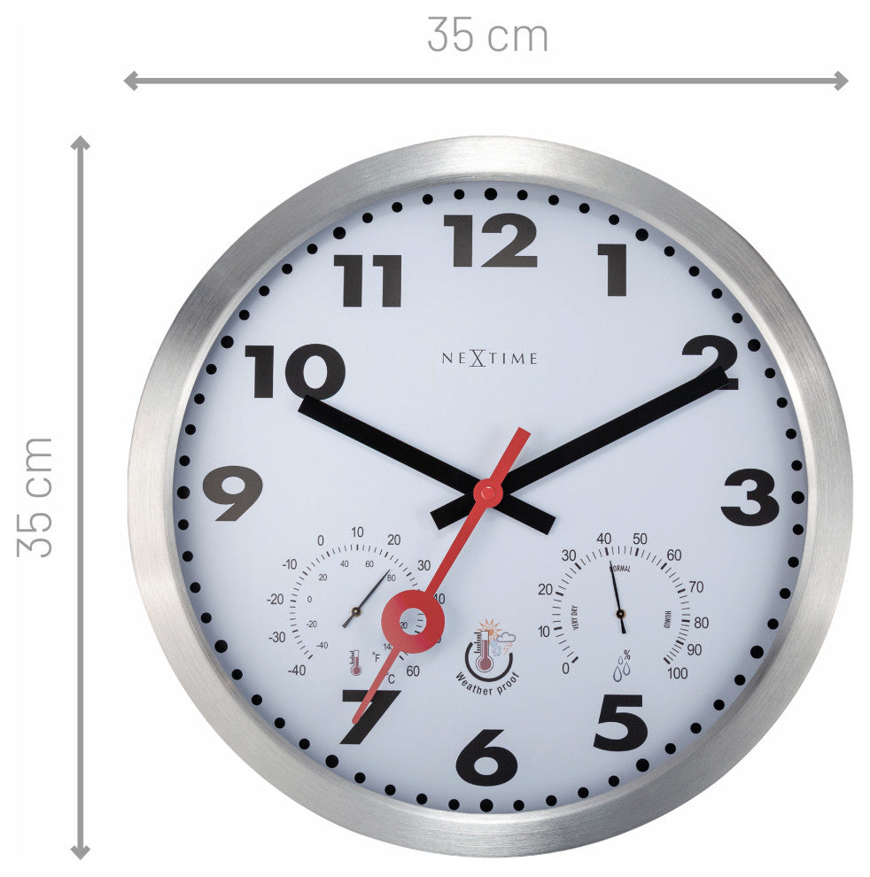Clematis, 14- Inch Outdoor Weather Station Wall Clock
