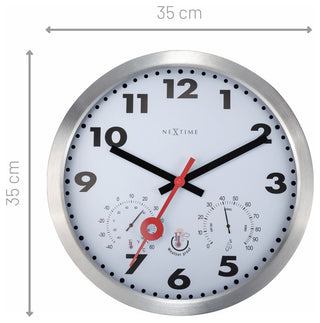 Clematis, 14- Inch Outdoor Weather Station Wall Clock