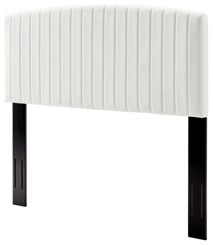 Headboard, Twin Size, Velvet, White, Modern Contemporary, Bedroom Master Suite