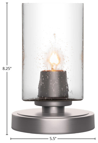 Luna 1-Light Table Lamp, Graphite/Square Clear Bubble
