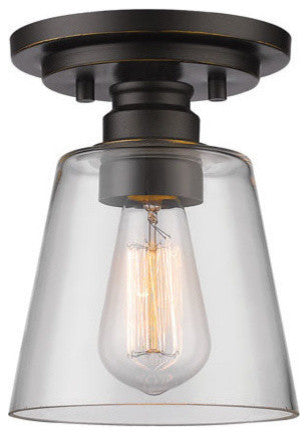 1-Light Flush Mount, Old Bronze