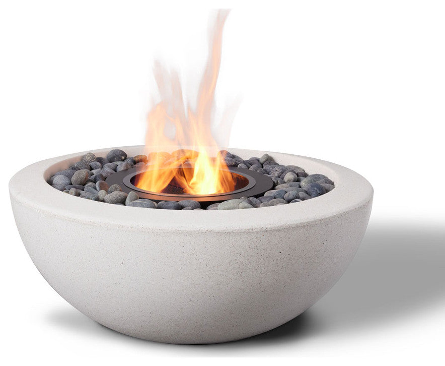 Hestia 30" Round Ethanol Fire Pit, White