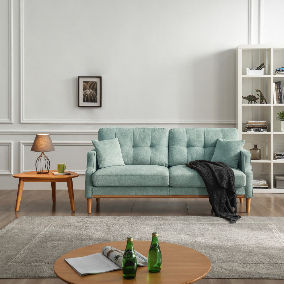 GDF Studio Living Space Waterproof Sofa with Premium Comfort and USB Charging, Blue