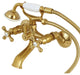 Kingston Adjustable Center Tub Wall Mount Clawfoot Tub Faucet, Brushed Brass