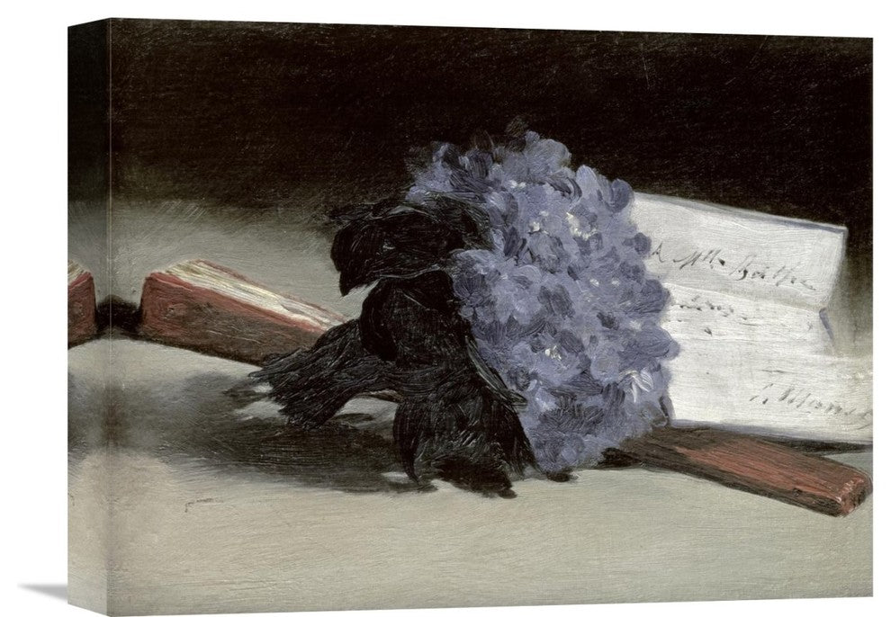 "Bunch of Violets" Stretched Canvas Giclee by Edouard Manet, 16"x12"
