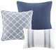Madison Park Signature Noble Blue Oversized Duvet Cover Set w Removable Insert