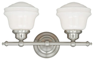 Huntley 2L Vanity Milk Glass Satin Nickel