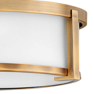 Hinkley Lowell 16" Md Flush Mount Ceiling Light,Brushed Bronze+Etched Opal Glass