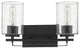 Black Metal and Textured Glass Two Light Wall Sconce