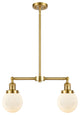 Beacon Island Light, Satin Gold, Matte White