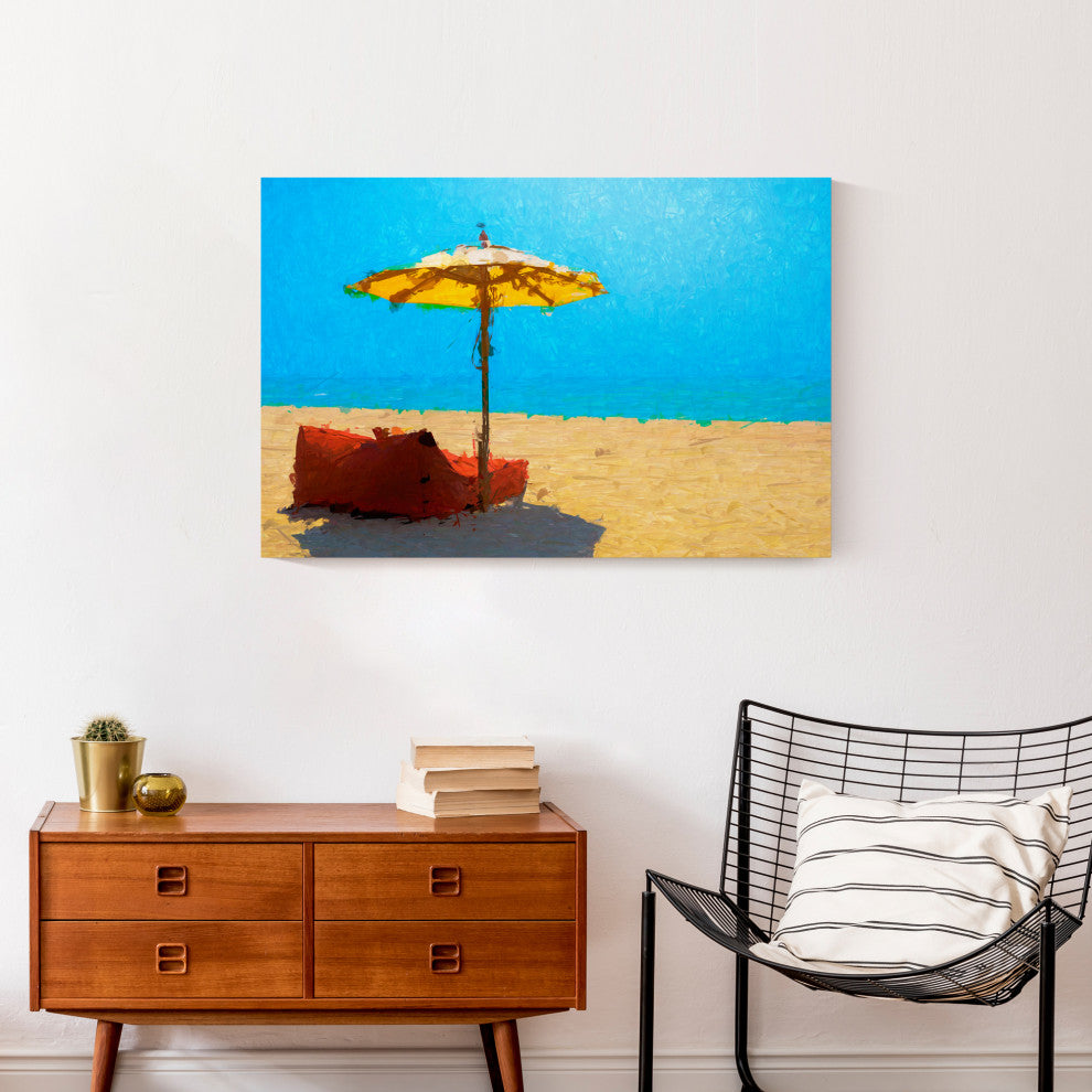 Bright Beach Umbrella 30x20 Canvas