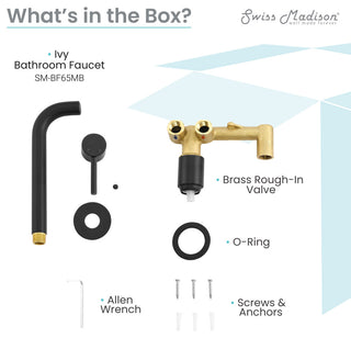 Ivy Single-Handle, Wall-Mount, Bathroom Faucet, Matte Black