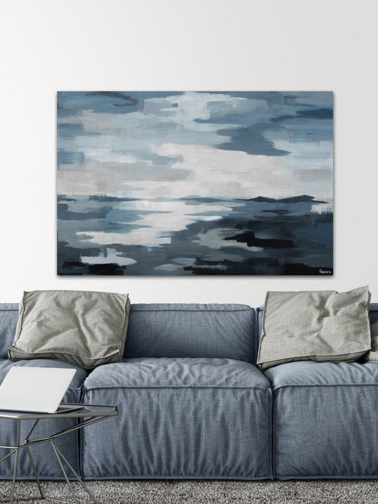 "Camouflage Sea" Painting Print on Wrapped Canvas, 60"x40"