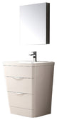 Milano 26" Glossy White Modern Bathroom Vanity, Faucet FFT3071BN