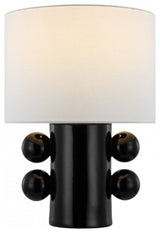 Tiglia Low Table Lamp, 1-Light, Black, Linen Shade, 20.5"H (KW 3686BLK-L CX03D)
