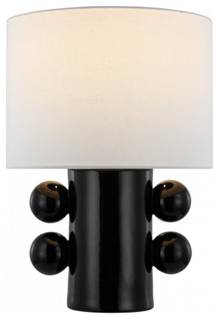 Tiglia Low Table Lamp, 1-Light, Black, Linen Shade, 20.5"H (KW 3686BLK-L CX03D)