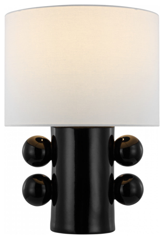 Tiglia Low Table Lamp, 1-Light, Black, Linen Shade, 20.5"H (KW 3686BLK-L CX03D)