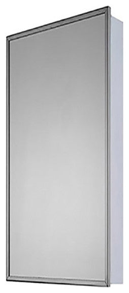 Euroline Medicine Cabinet, 16"x36", Annealed Stainless Frame, Surface Mounted