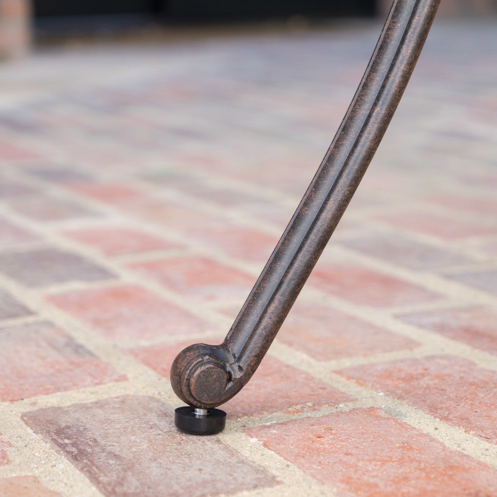 GDF Studio Calandra Outdoor 37" Bronze Cast Aluminum Round Bar Table