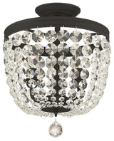 Crystorama 783-BF-CL-MWP, 3-Light Ceiling Mount, Black Forged