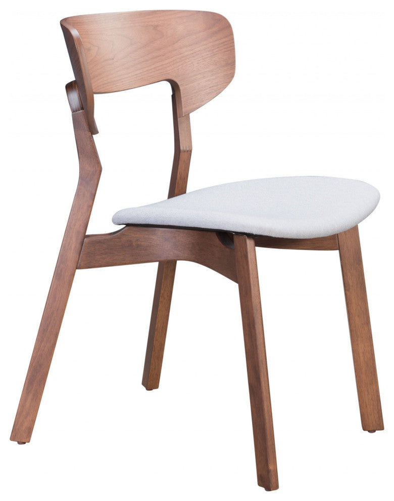 Russell Dining Chair, Set of 2 Walnut and Gray