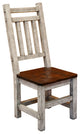 Barnwood Style Timber Peg Dining Room Chair with Double Top Rail, Set of 2, Thunder White & Michael's Cherry