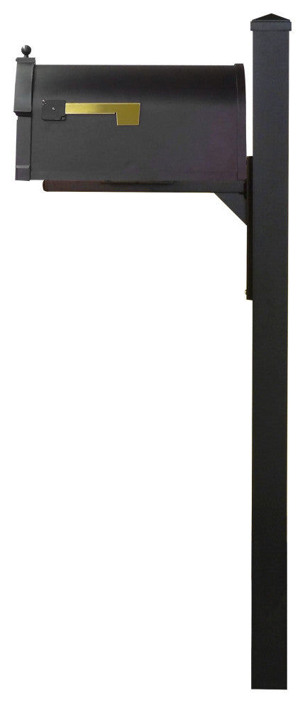 Berkshire Mailbox With Locking Insert and Wellington Post, Black