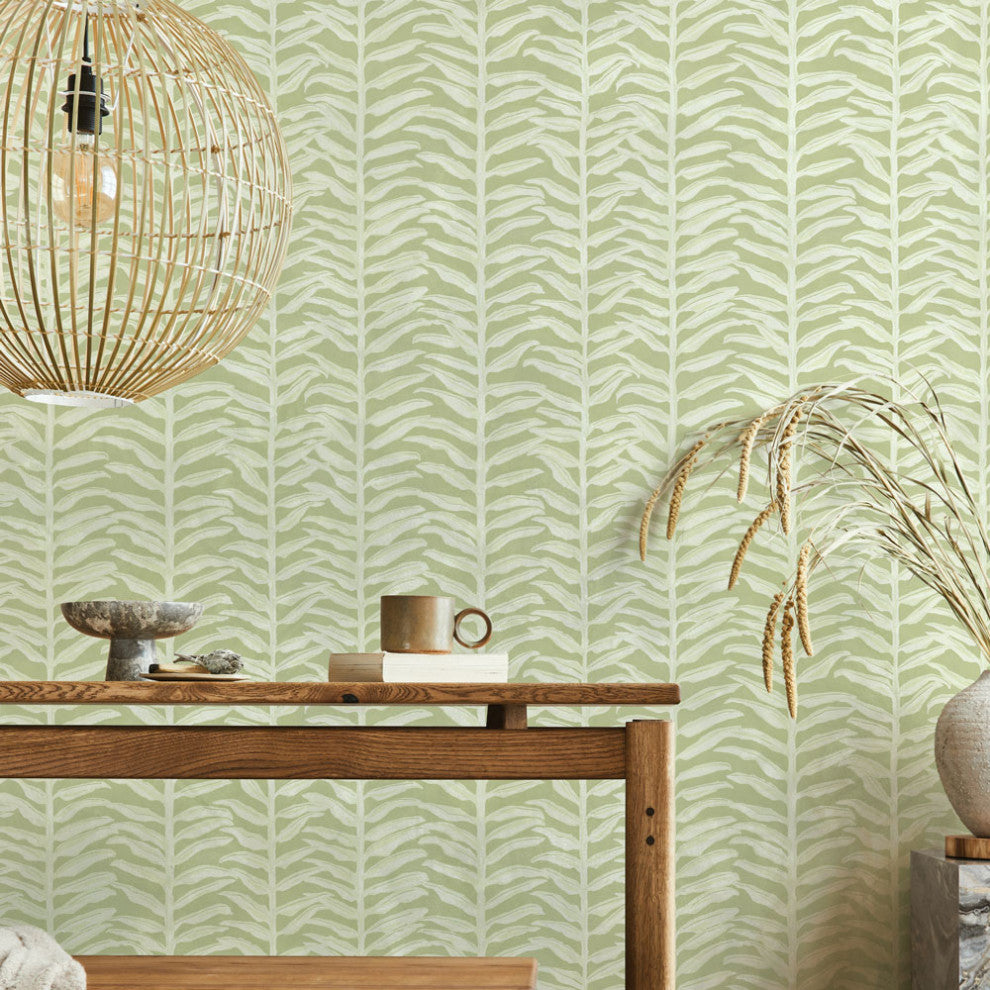Painted Vine Peel and Stick Wallpaper, Green