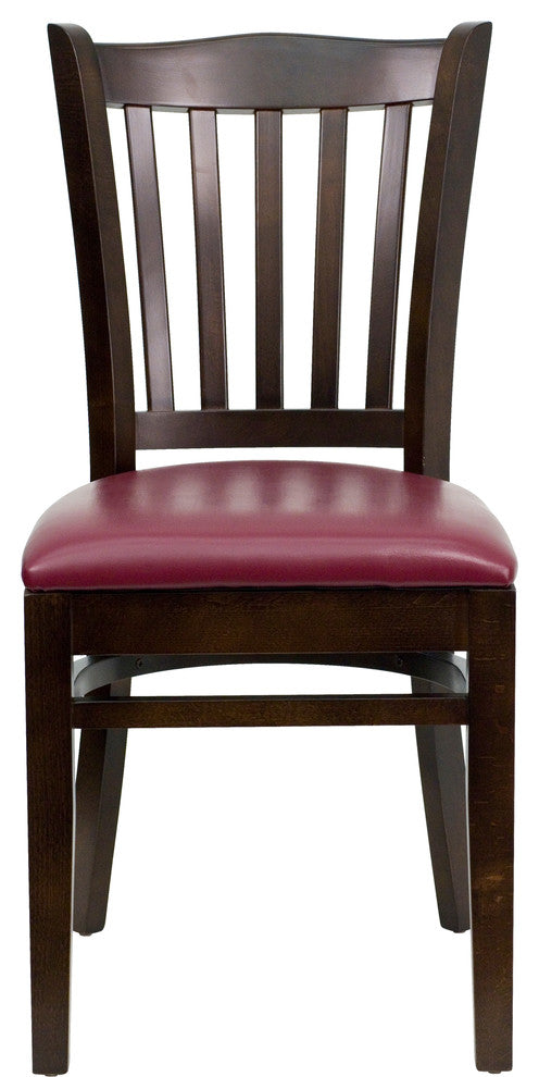 Restaurant Tables and Chairs, "Romano" Vertical Slat Back Commercial Wood Chair