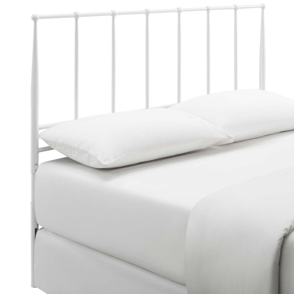 Kiana Full Metal Stainless Steel Headboard White