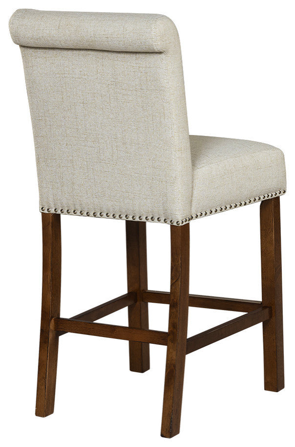 510 Design Aubrey Upholstered Counter Stool Set of 2, Natural