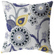 16 Navy White Floral Suede Throw Pillow