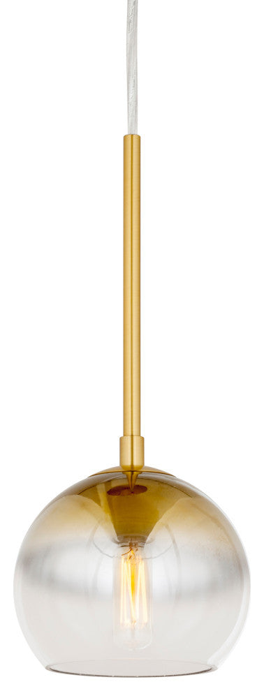 1-LT 6" Ombre Glass Pendant, Soft Gold