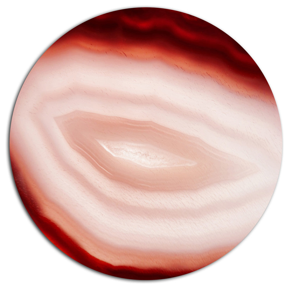 Agate With Chalcedony Geological Crystal, Abstract Disc Artwork, 11"