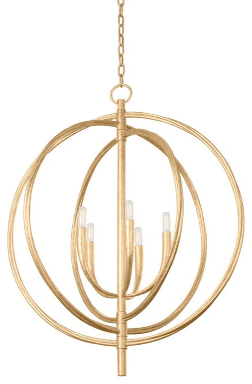 Fillea 5-Light Pendant, Vintage Gold Leaf
